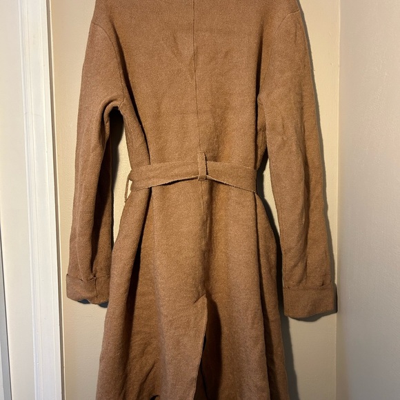 ANTHROPOLOGIE MOTH TAN COTTON WOOL BELTED CARDIGAN JACKET SIZE MEDIUM - Picture 6 of 10
